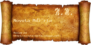 Novota Márta névjegykártya
