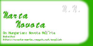 marta novota business card